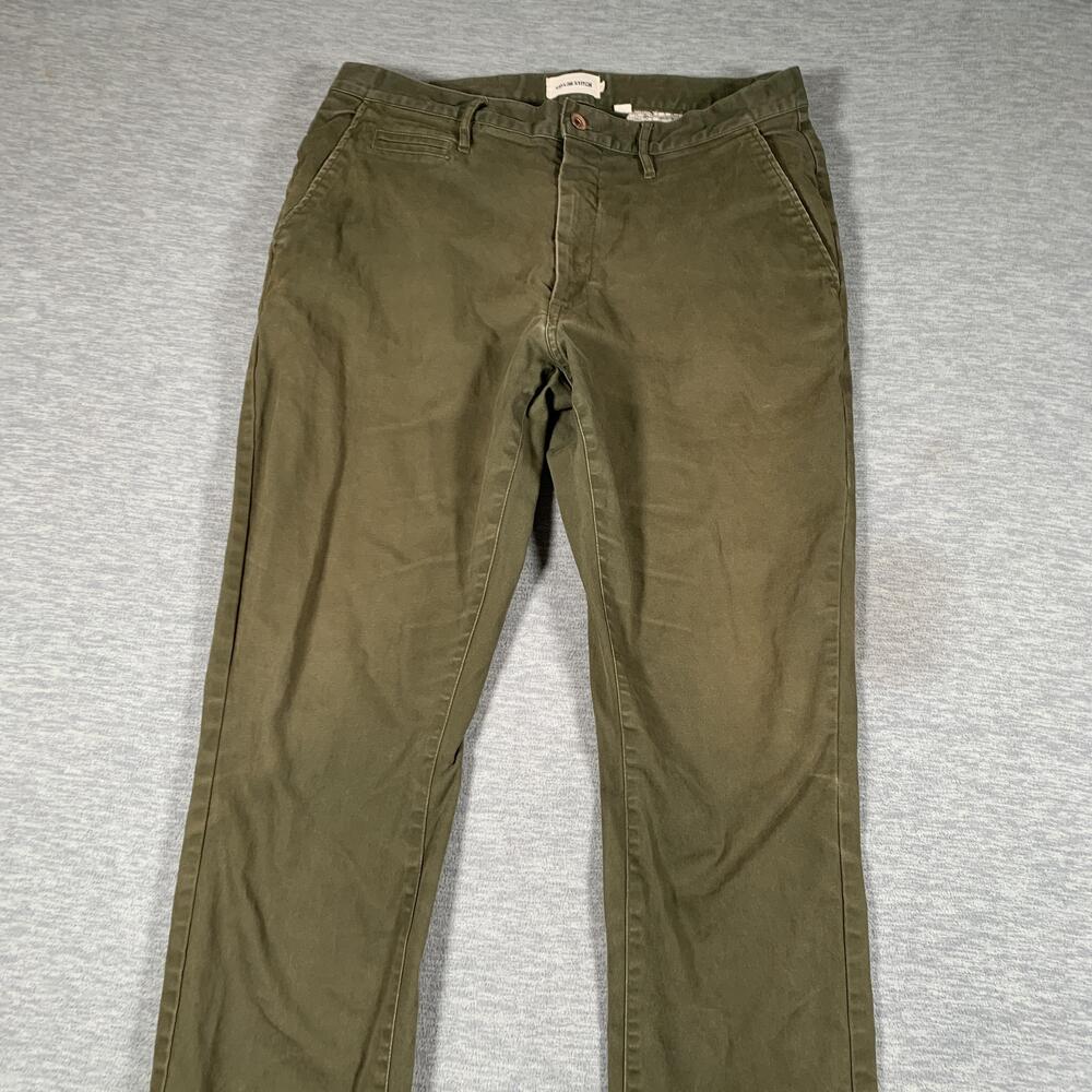 Taylor Stitch Pants Mens 35x29 Green Slim Fit Organic Cotton Stretch Chino